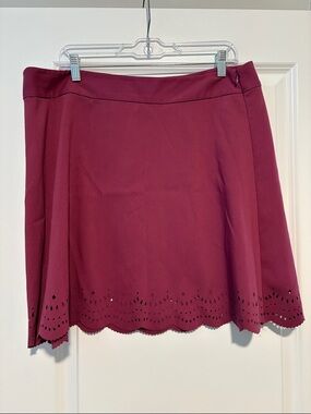 Loft Outlet Women's Scalloped Hem Dusty Rose Skirt